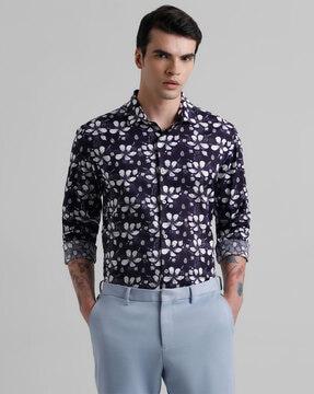 floral print slim fit shirt