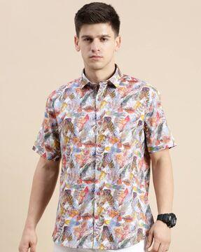 floral print slim fit shirt