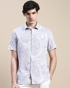 floral print slim fit shirt