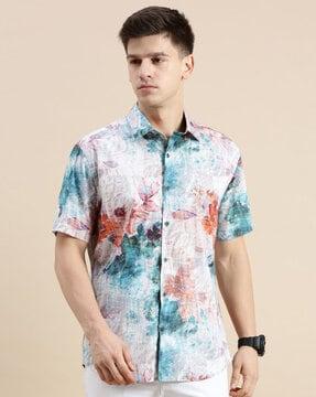 floral print slim fit shirt