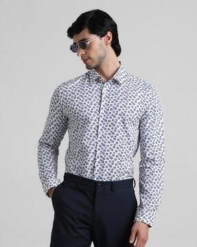 floral print slim-fit shirt