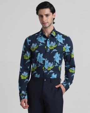 floral print slim fit shirt