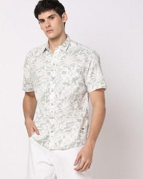 floral print slim fit shirt