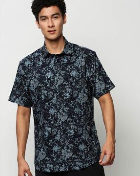 floral print slim-fit shirt