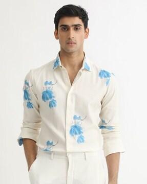 floral print slim fit shirt