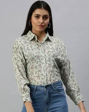 floral print slim fit shirt