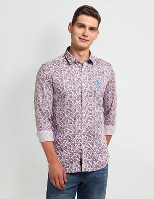 floral print slim fit shirt