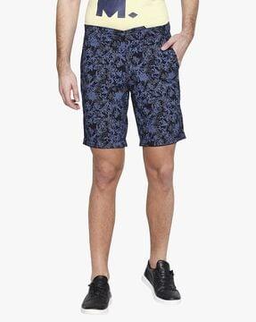 floral print slim fit shorts