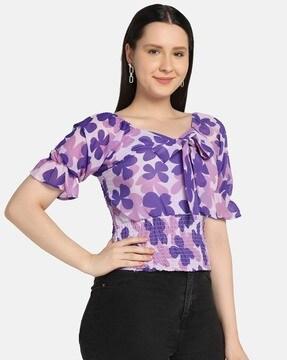 floral print slim fit top