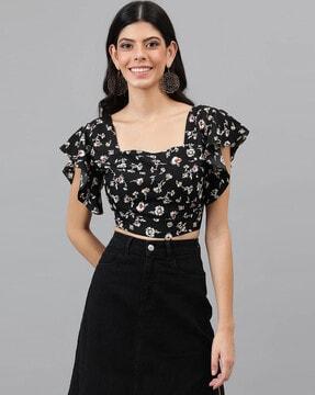 floral print slim fit top