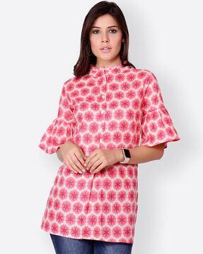 floral print slim fit tunic