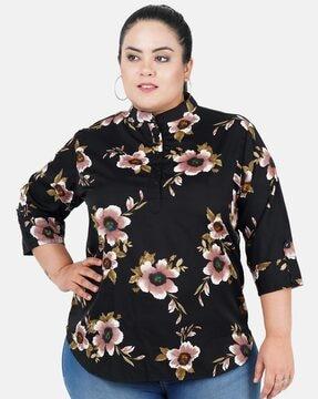 floral print slim fit tunic