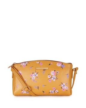 floral print sling bag with adjustable strap