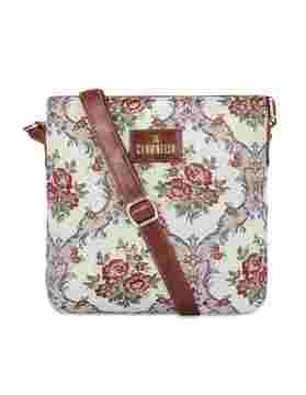 floral print sling bag with adjustable strap