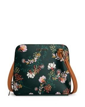 floral print sling bag with adjustable strap