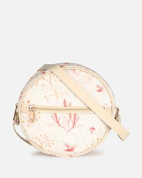 floral print sling bag with adjustable strap