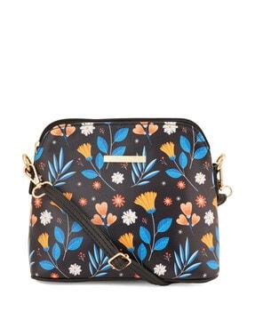 floral print sling bag with detachable strap