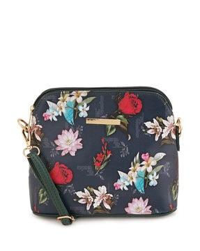 floral print sling bag with detachable strap