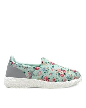 floral print slip-on casual shoes