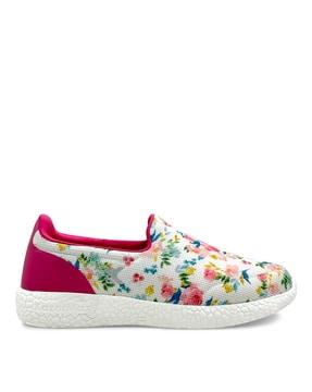 floral print slip-on shoes