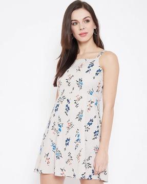 floral print square-neck dress