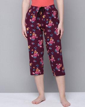 floral print straight fit capris