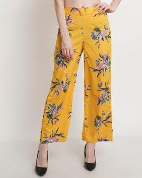 floral print straight fit palazzos