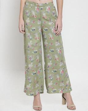 floral print straight fit palazzos