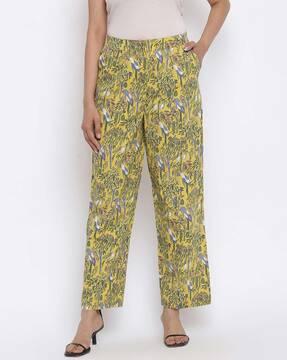 floral print straight fit pants