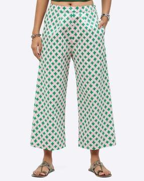 floral print straight fit trousers