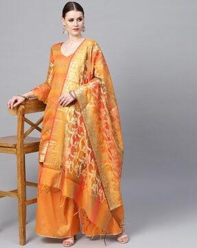 floral print straight kurta set