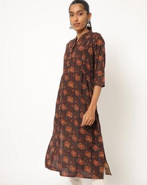 floral print straight kurta