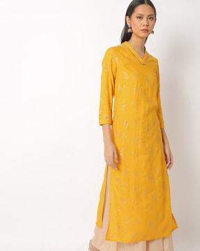 floral print straight kurta