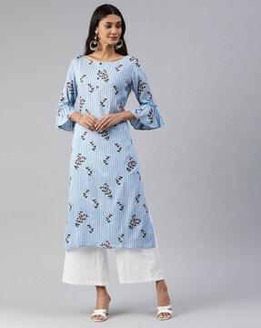 floral print straight kurta