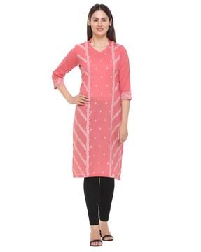 floral print straight kurta