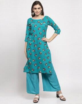 floral print straight kurta