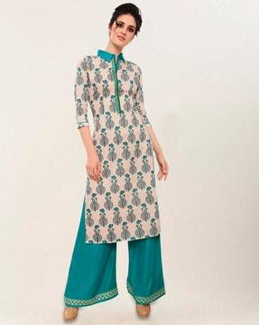 floral print straight kurta