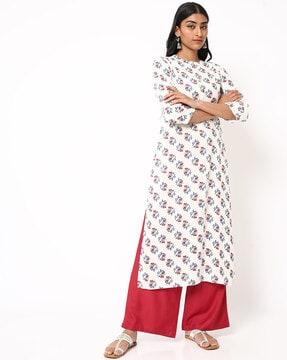 floral print straight kurta