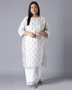 floral print straight kurta