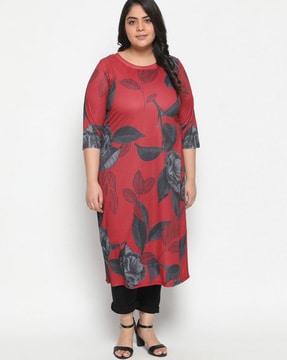 floral print straight kurta