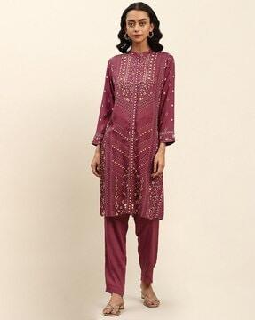 floral print straight kurta