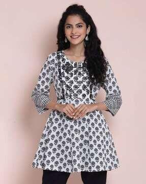 floral print straight kurta