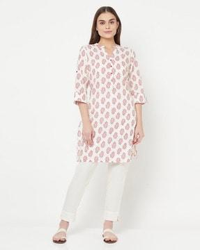 floral print straight kurta