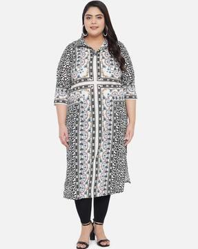 floral print straight kurta