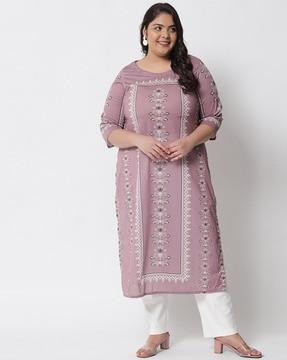 floral print straight kurta