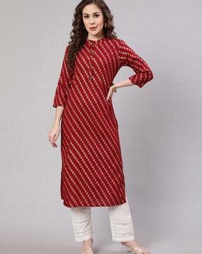 floral print straight kurta