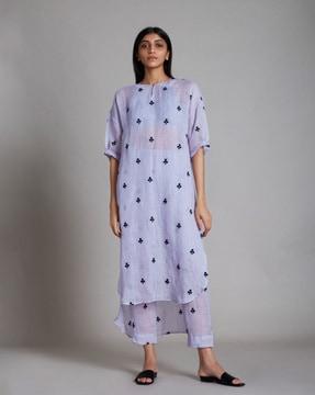 floral print straight kurta