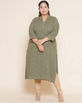 floral print straight kurta