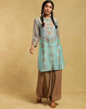 floral print straight kurta