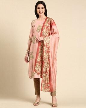 floral print straight kurta